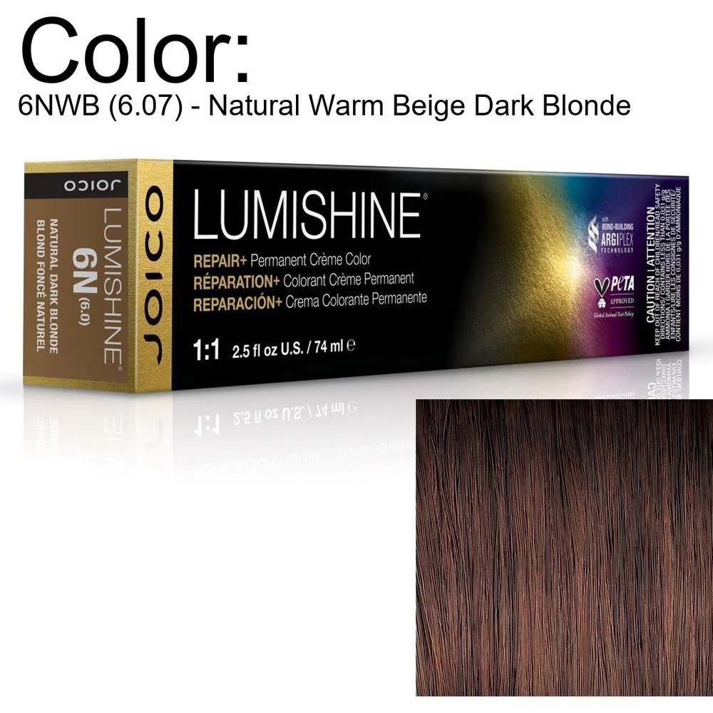 Joico Lumishine 6NWB Natural Warm Beige Hair Color permanent hair color.